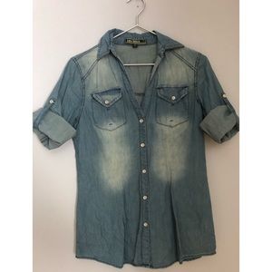 Love Stitch denimbutton down shirt